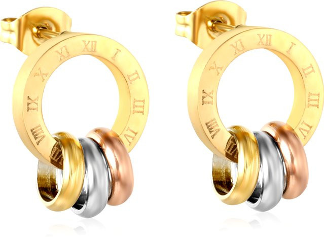 LUXUSTEEL Rundohrringe Edelstahl, Gold, Damen - Bild 1