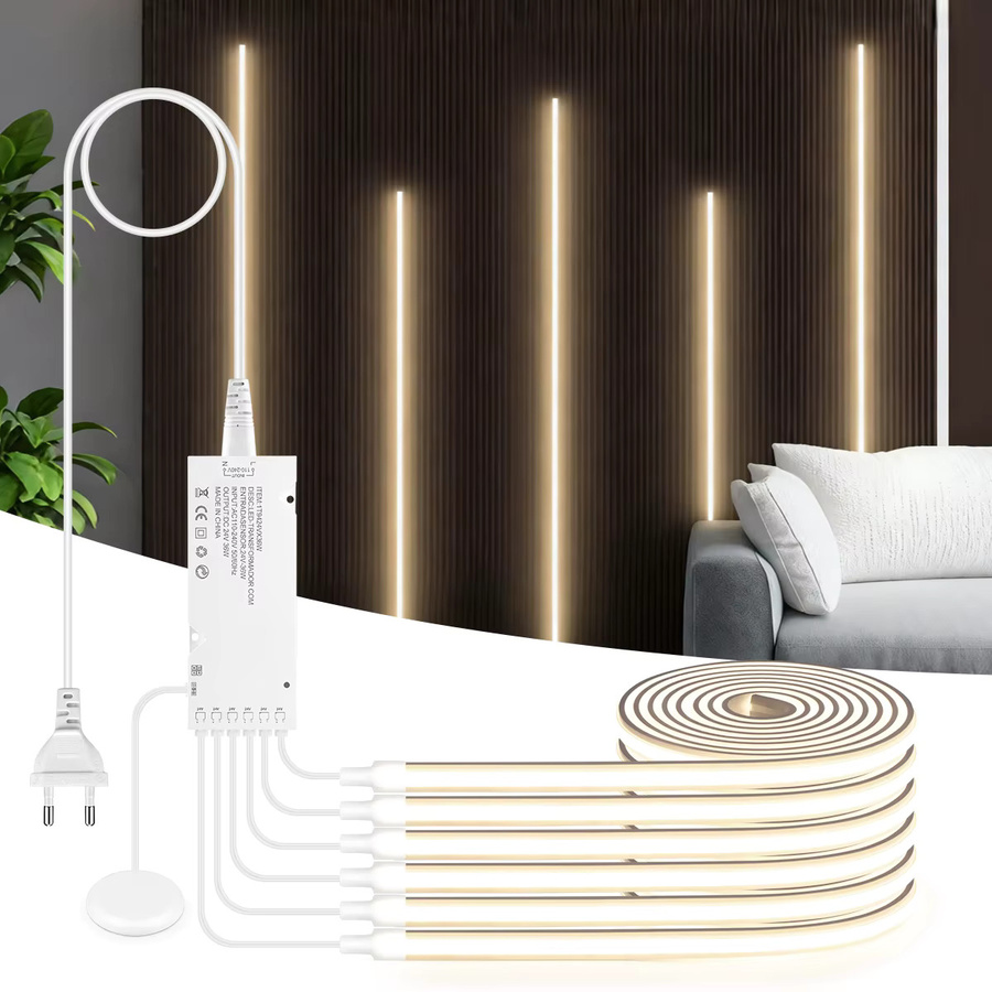 Rybakov Neon-COB-LED-Streifen in Warmweiß, Selbstklebender Silikon-LED-Band für Wandverkleidung und Unterschränke, 24 V - Bild 3