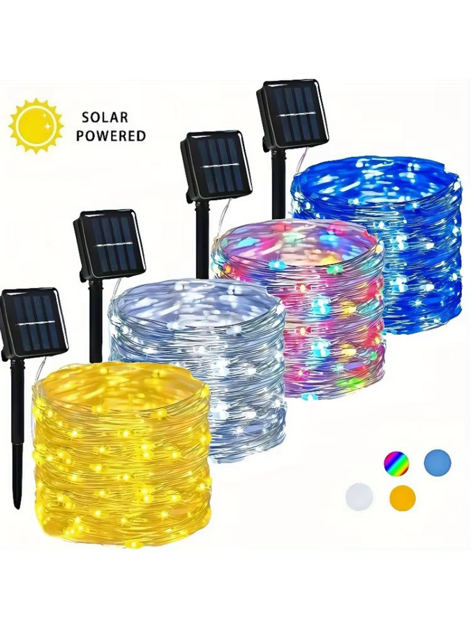 OKAL RED EAST Solar-LED-Lichterkette aus Kupferdraht in Warmweiß für Garten, Party und Hochzeit - Bild 6