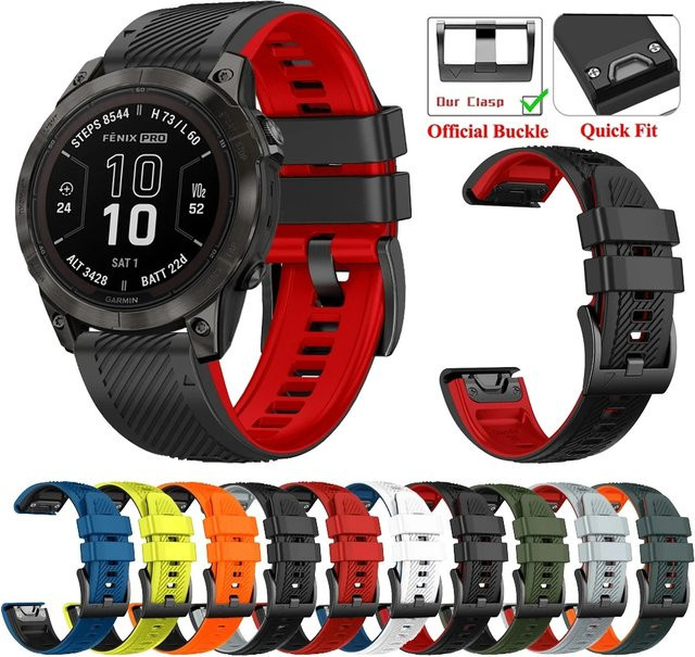 QCTOG Uhrenarmband Silikon, Schwarz, Unisex - Bild 1