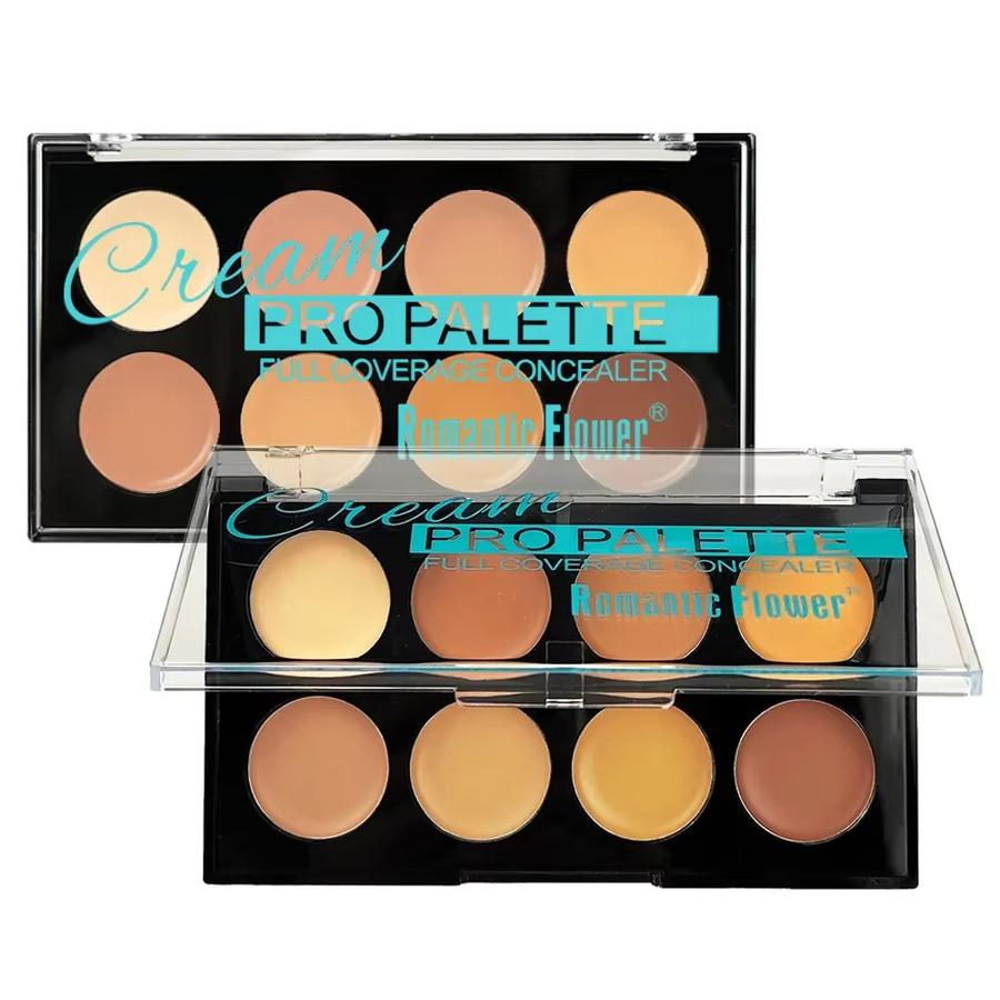 Romantic Flower Concealer-Palette, 8 Farben, Volldeckend, Unisex - Bild 3
