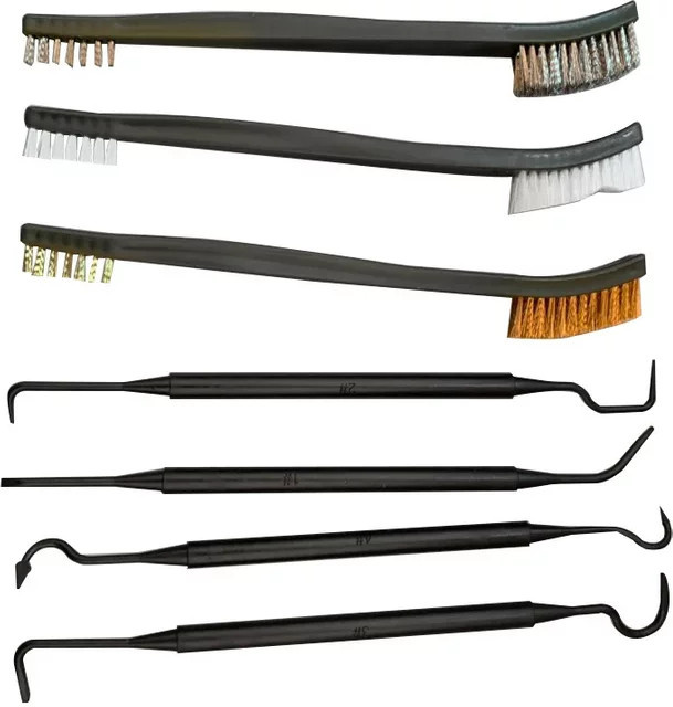 ALLSOME Doppelseitiges Reinigungsset aus Edelstahl und Nylon in Schwarz für Jagdpistolen und Autopflege - Bild 1