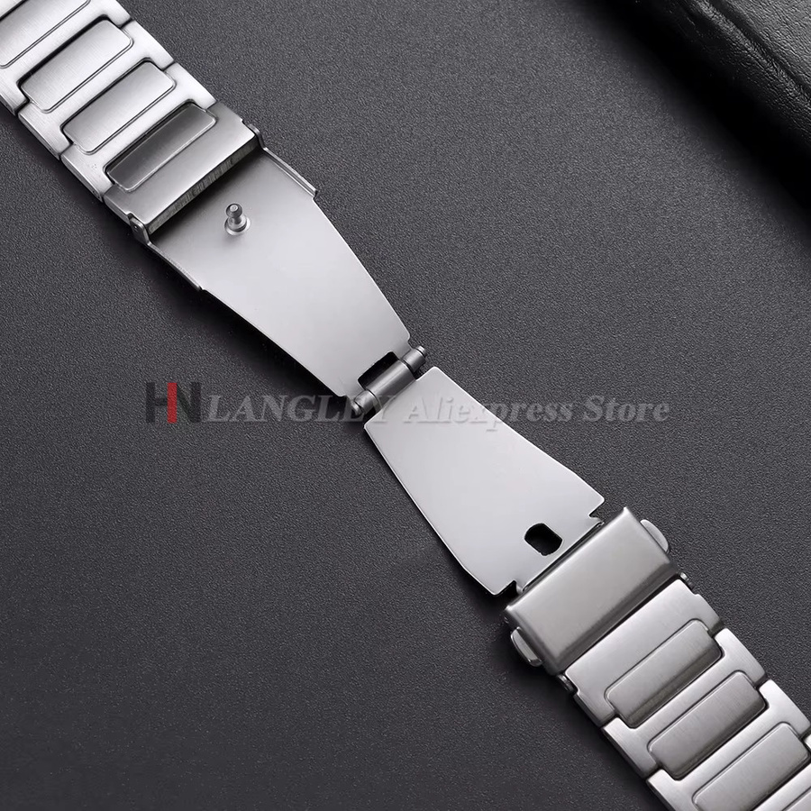 langley Uhrenarmband Edelstahl, Silber, Schwarz, Herren - Bild 3