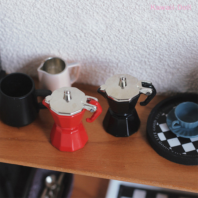DIAPER&CORED Mini Kaffeekanne, Puppenhaus Kaffee Utensilien, Modell Miniatur Szene, Kunststoff - Bild 1