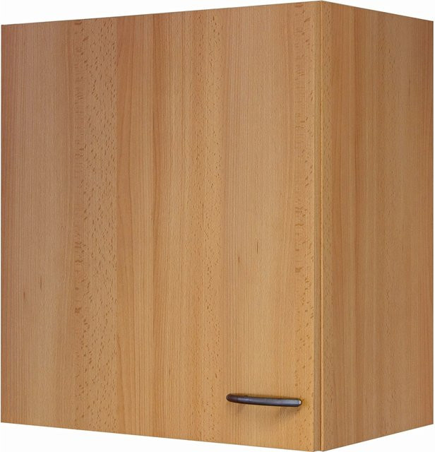 Flex-Well Classic Küchen-Oberschrank Nano aus melaminbeschichteter Spanplatte in Buche Nachbildung Braun, B: 50 cm, H: 54 cm, T: 32 cm - Bild 1
