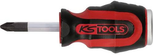 KS Tools ERGOTORQUEmax Schlagkappen-Schraubendreher PZ2 in kurzer Form, rot/stahl - Bild 1