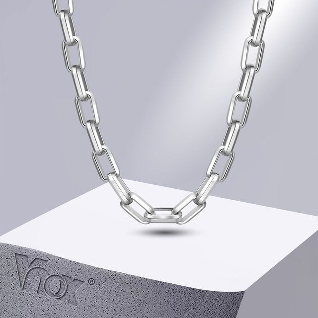 Vnox Halskette, Edelstahl, Silber, 9,2 mm, Unisex - Bild 1