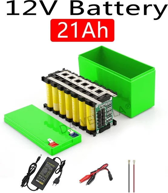 DAWEIKALA 12 V 18650 Lithium-Akku 3S7P in Grün für Solarenergie, Elektrofahrzeuge und LED-Ausrüstung - Bild 1