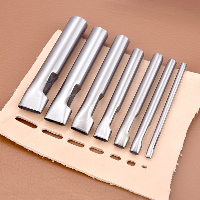 Ovaler Locher aus Stahl für Lederhandwerk in Silber, verschiedene Durchmesser von 1,5 mm bis 20 mm - Bild 1