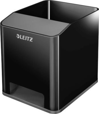 Leitz WOW Sound Stiftehalter in Schwarz mit 1 Fach und Smartphone-Fach inklusive Soundverstärkung - Bild 1