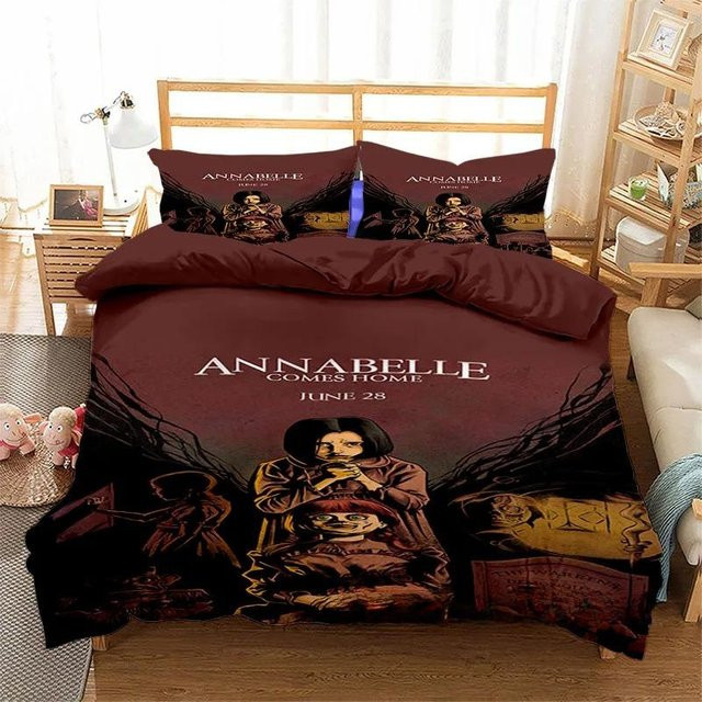 Bettwäsche Set Annabelle Horrorfilm von JMG Household Supplies in Schwarz mit Kissenbezug und Bettbezug aus Mikrofaser - Bild 1