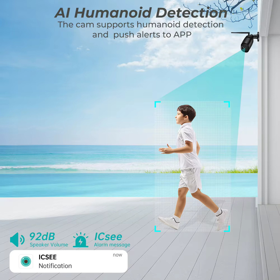 BESDER 5MP HD Outdoor IP Kamera WiFi Wireless Home Security Überwachung Wasserdicht in Schwarz - Bild 2