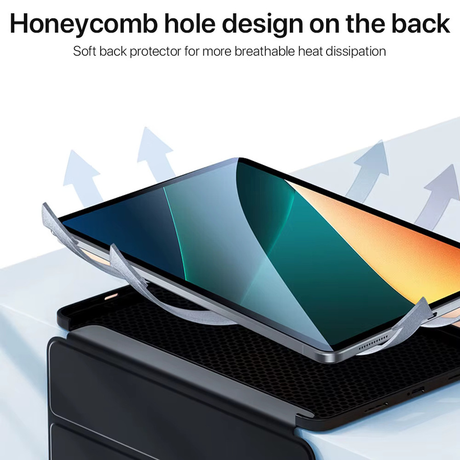 Samsung Galaxy Tab A9+ Hülle mit Klappständer aus weichem TPU in Grün - Bild 3
