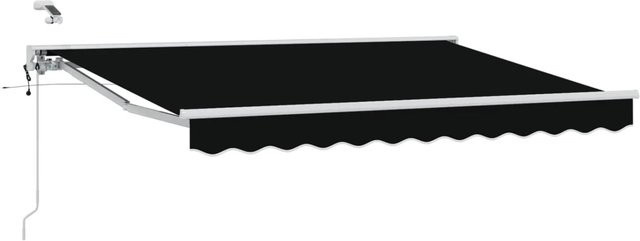 vidaXL Elektrische Ausziehbare Markise Schwarz mit Fernbedienung, B/T: 350 x 250 cm - Bild 1