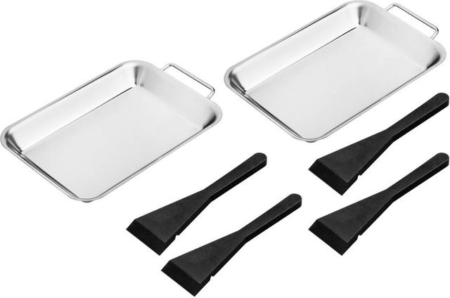 Grillpfannen Set aus Edelstahl und Kunststoff in Silber und Schwarz - Bild 1
