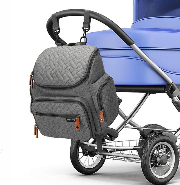 Multifunktionale Wickeltasche als Rucksack mit Wickelunterlage in Grau - Bild 1