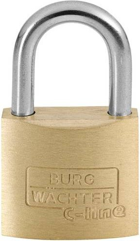 Burg Wächter Vorhängeschloss C-Line 222 aus Messing in Gold, Durchmesser: 25 mm - Bild 1