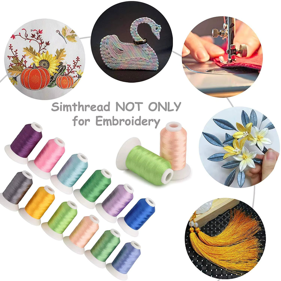 Simthread Stickmaschinengarn-Set aus Polyester mit 40 Farben in Multicolor, 500 m pro Spule - Bild 3