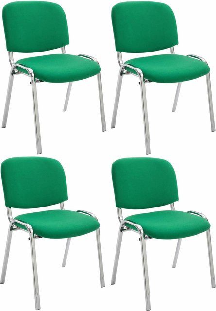 CLP 4er Set Stühle Ken mit Chromgestell und gepolsterter Stoffsitzfläche - Bild 1