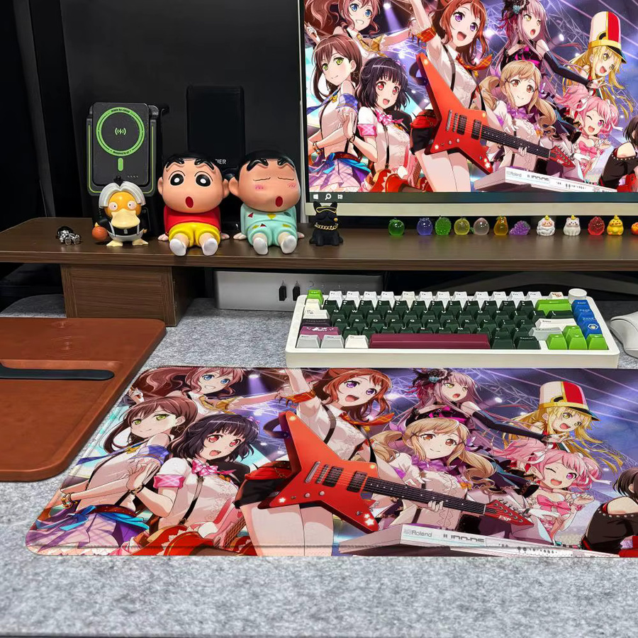 B-BanG D-Dream Mauspad XXL rutschfeste Gamer-Schreibtischunterlage mit HD Art Design in Schwarz und Multicolour, B/T: 90 x 40 cm - Bild 3