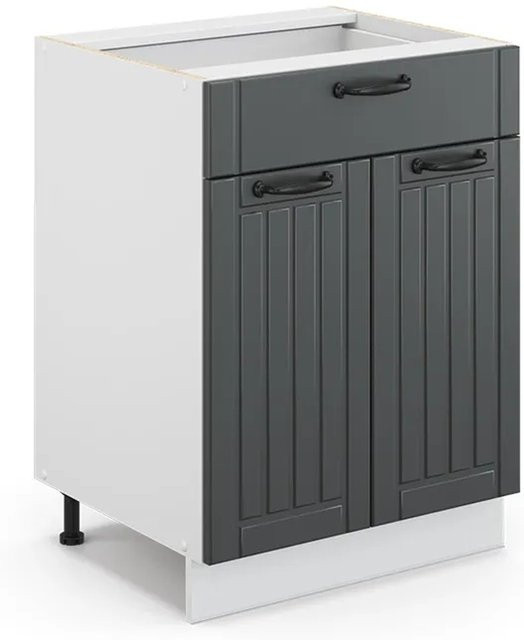 Vicco Küchenunterschrank FAME Line Landhaus in Anthrazit und Weiß, Breite: 60 cm - Bild 2