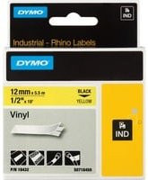 Dymo Rhino IND ORIGINAL Beschriftungsband aus Vinyl, Farbe: Schwarz auf Gelb, Breite: 12 mm, Länge: 5,5 m - Bild 1