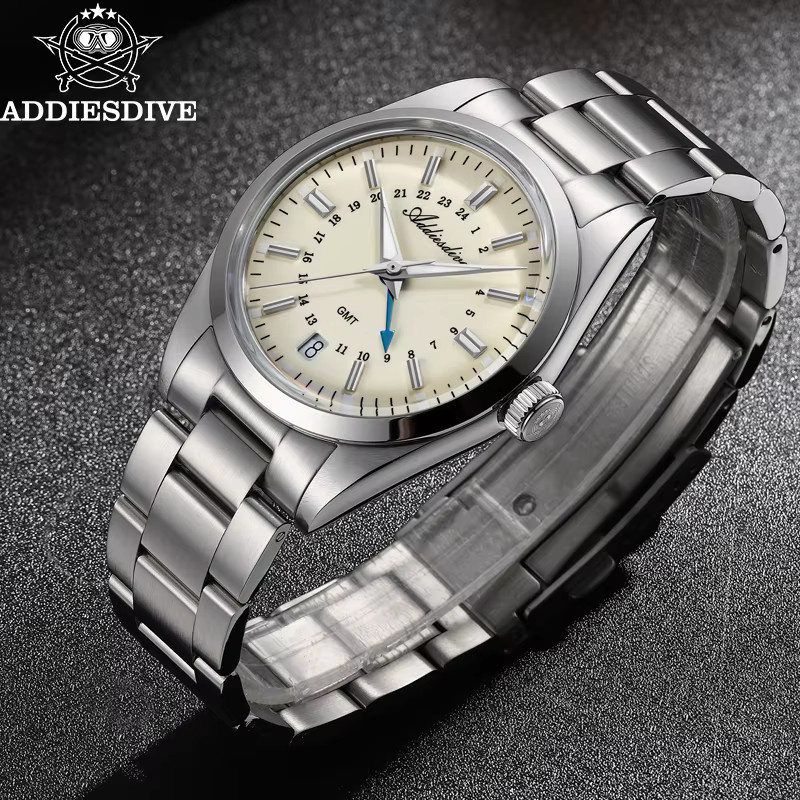 ADDIESDIVE Armbanduhr, GMT, Quarz, Edelstahl, 36 mm, Herren - Bild 2