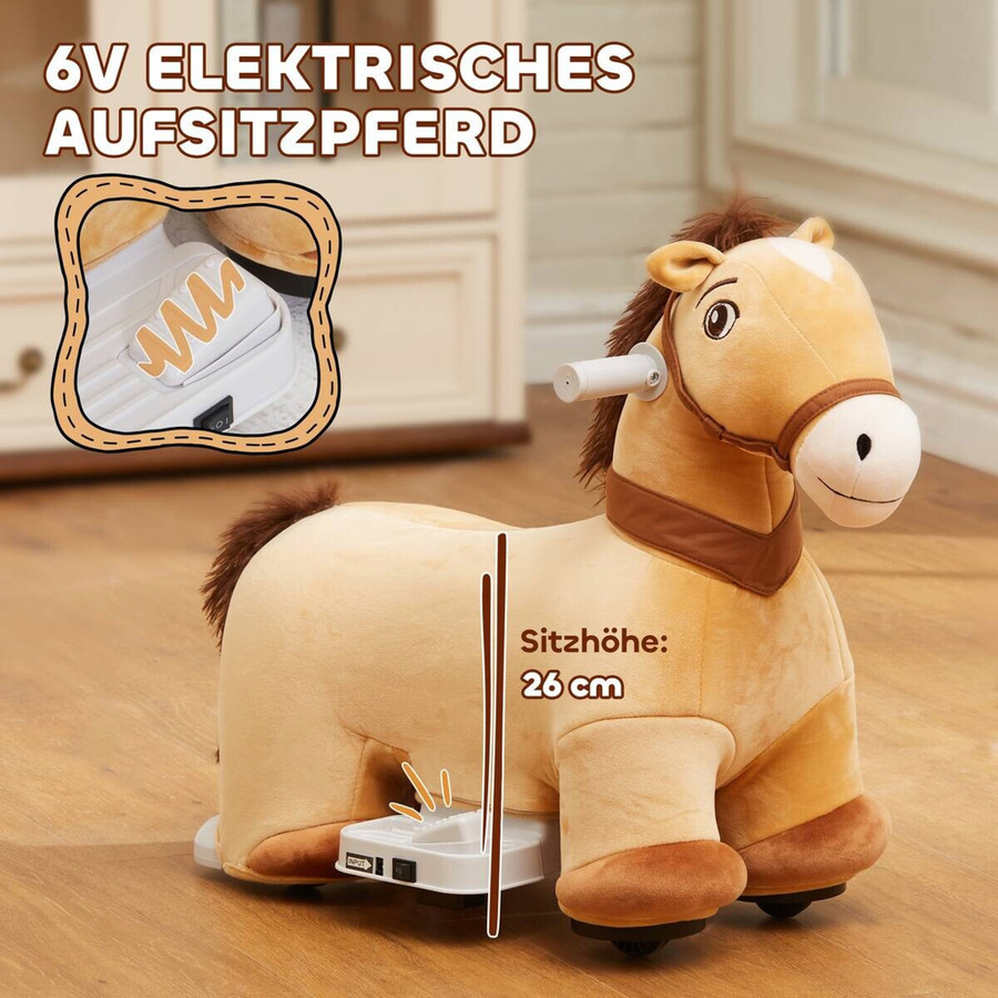 AIYAPLAY Elektrisches Pferd braun für 18-36 Monate - Bild 2