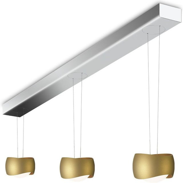 Oligo Curved Slack-Line LED-Pendelleuchte 3-flammig in Bronze und Chrom mit Tunable White (2200K - 5000K) und Casambi-Steuerung - Bild 1