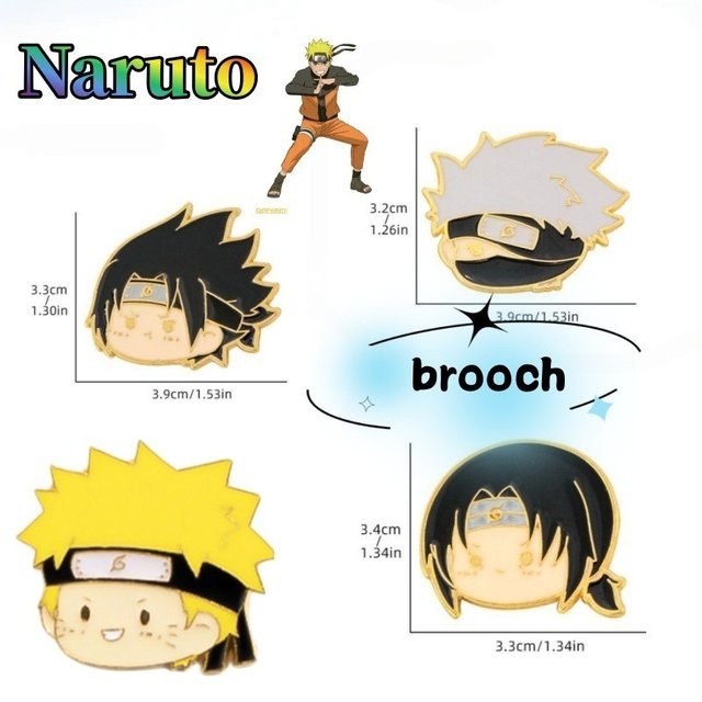 Naruto Kakashi Sasuke Brosche, Metall, Bunt / Mehrfarbig - Bild 1