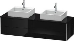 Duravit Waschtischunterschrank XSquare wandhängend in Schwarz Hochglanz B/H/T: 160 x 40 x 54,8 cm mit 4 Schubladen - Bild 1