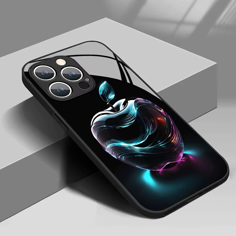 Handyhülle mit blauem Kristallmuster aus gehärtetem Glas für Apple iPhone 11 bis iPhone 17 Pro Max und weitere Modelle - Bild 3