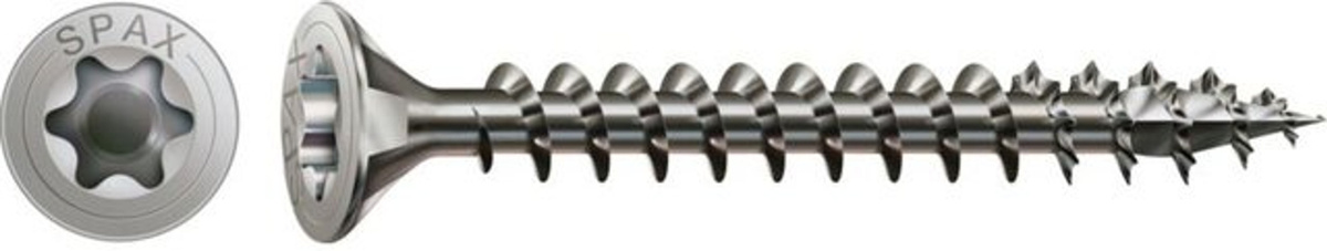 Spax Holzschraube T-Star plus Edelstahl A2 in Silber, Durchmesser: 4 mm, Länge: 30 mm, 200 Stück - Bild 2