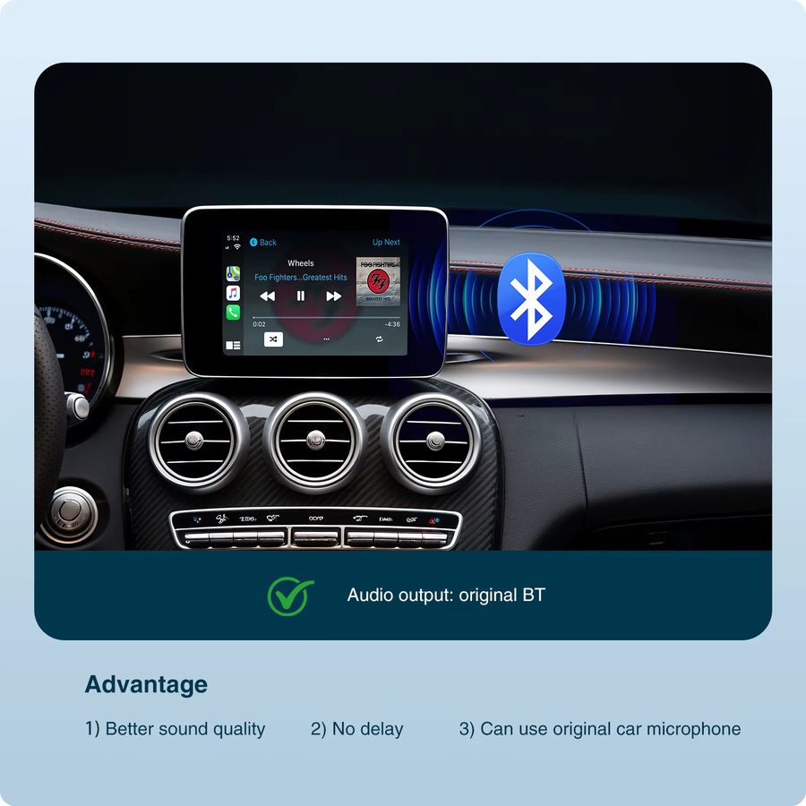 Andream Drahtloser CarPlay und Android Auto MMI Adapter für Mercedes NTG5.0 A B C E S Klasse GLA GLC GLE GLS in Schwarz - Bild 3
