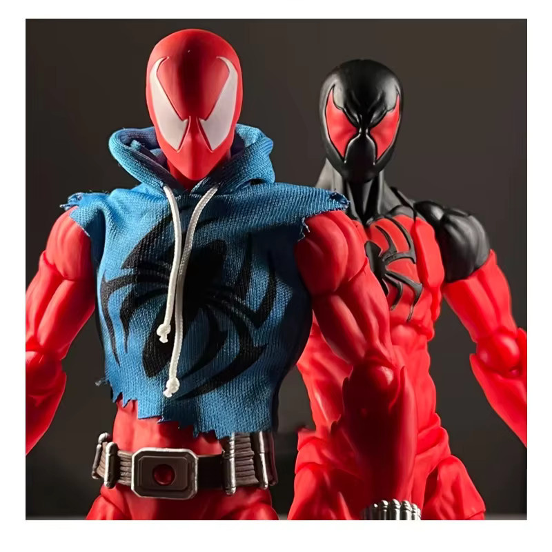 Mess Toys Symbiote Spider Kaine Parker Scarlet Spider Actionfigur, Schwarz Rot - Bild 4