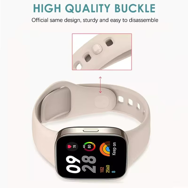 Xiaomi Uhrenarmband Silikon, Schwarz, Redmi Watch 3, Redmi Watch 3 Active - Bild 4