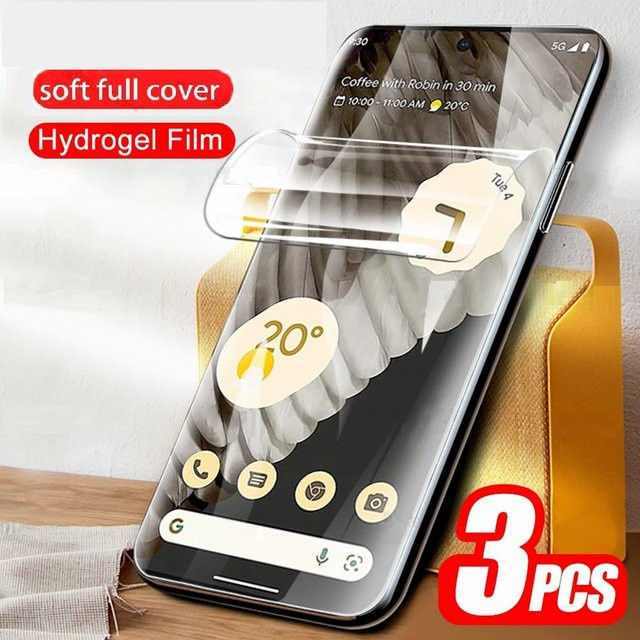 3er-Pack Hydrogel Displayschutzfolie für Google Pixel 3a 4 4a 5 5a 6 6a 7 7a 8 8a 9 9a 10 Pro XL, transparent - Bild 1
