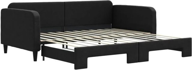 vidaXL Tagesbett ausziehbar Schwarz B/T/H: 100 x 200 x 75 cm - Bild 1