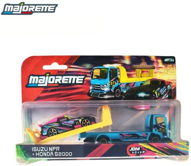 Majorette Isuzu Npr Anhänger Honda S2000 Toyota Supra Jza80 Nissan Silvia S15, Modellauto, Metall, 1:64, ab 14 Jahren - Bild 1