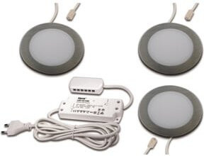 Hera LED Einbauleuchte 3er-Set in Edelstahloptik, warmweiß, dimmbar - Bild 1