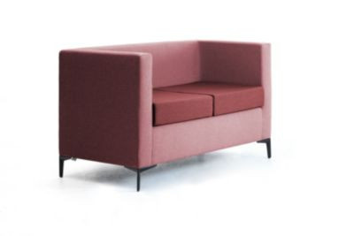 Leyform 2-Sitzer Sofa in Rot und Braun mit Stoffbezug, B/T/H: 127 x 60 x 73 cm - Bild 1