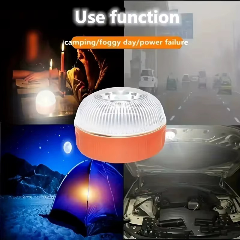 LINYILIGHT LED Auto-Blitz-Warnleuchte mit Magnet und Akku, rote Signallampe als Notlicht und Parkbeleuchtung - Bild 6