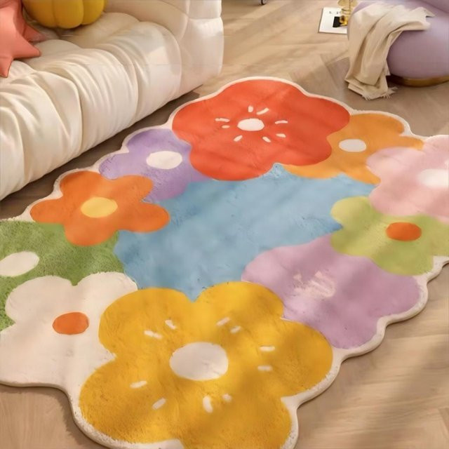 VIKAMA Blumenteppich Blossom in Mehrfarbig, schmutzabweisend und rutschfest, B/T/H: 120 x 80 x 1 cm - Bild 1