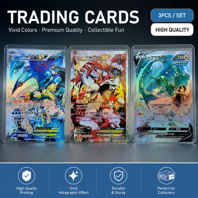 Keeppley Einzelne Anime-PTCG-Proxy-Sammelkarten: Rayquaza, Groudon, Kyogre Ex, Sammelkarten - Bild 1