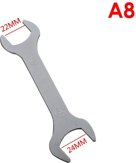 Powerful Temptation Doppelkopf-Schraubenschlüssel aus Stahl, offenes Ende, Silber, 24 mm - Bild 1