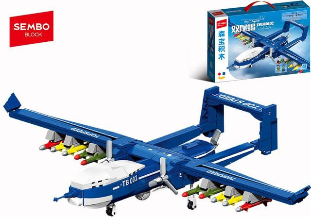 SEMBO BLOCK Militärflugzeuge Montage Bausteine Jäger Bausatz 3-6 Jahre - Bild 1