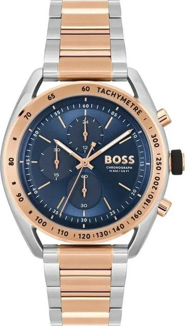 Hugo Boss Herrenuhr, Quarz, Edelstahl, blau, 44 mm, Roségold - Bild 1