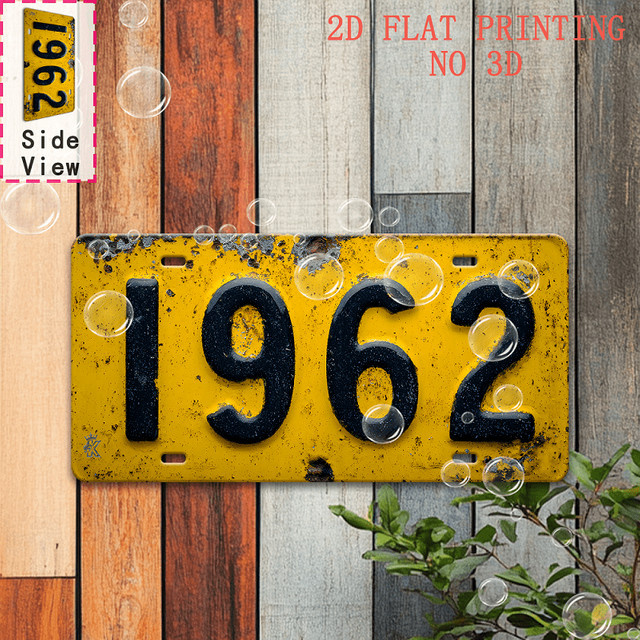 Suita Retro 1962 Aluminiumschild Vintage-Metallschild in Gelb B: 29,97 cm, H: 14,99 cm - Bild 1
