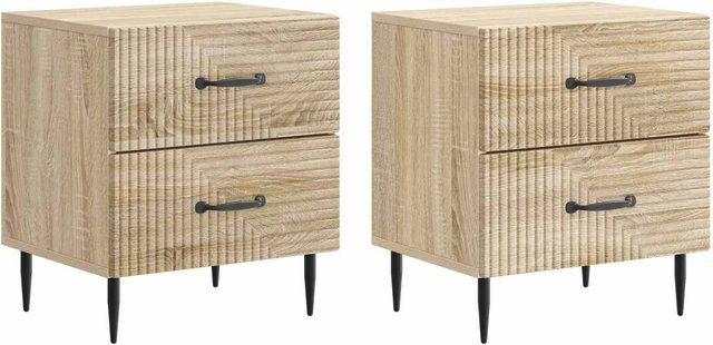 vidaXL Nachttisch Set 2 Stück Sonoma-Eiche B/T/H: 43 x 34,5 x 47,5 cm - Bild 1