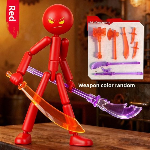 Binchi Outdoor Product Stickman Montierter Roboter Actionfigur, rot, ab 14 Jahren - Bild 1